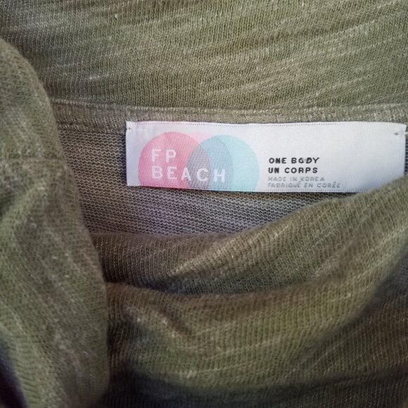 FREE PEOPLE Olive Green Cowl Neck Pull-Over Sweater ONE BODY UN Corp - Picture 10 of 12